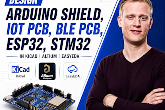 design arduino shield, iot pcb, ble pcb, esp32, stm32 in kicad altium easyeda