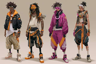design sci fi character , cyberpunk character