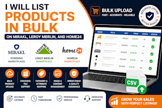 bulk list products on mirakl, leroy merlin, and home24 marketplace