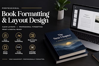 do book formatting, layout design, manuscript formatting, book typesetting