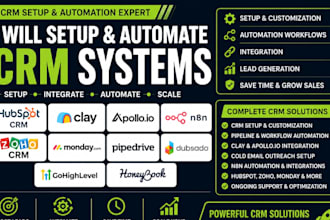 setup clay hubspot CRM apoll io n8n zoho CRM automation