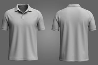 realistic 3d t shirt, 3d polo, garment, bag, virtual fashion designs in clo 3d