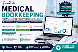 do medical bookkeeping in simplepractice, therapynotes, centralreach