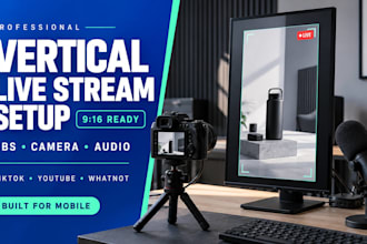 setup professional vertical streaming for tiktok,  youtube and twitch