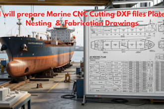 prepare marine cnc cutting dxf files plate nesting and fabrication drawings