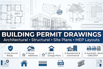 create building permit drawings, home addition plans and structural plans in usa