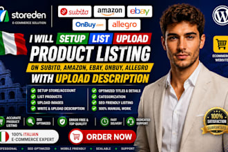 setup list subito amazon ebay onbuy allegro product listing upload description