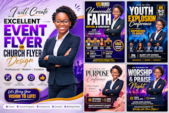 create excellent event flyer or church flyer design