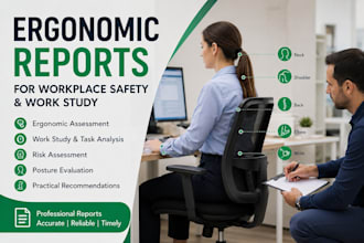 create ergonomic reports for workplace safety and work study