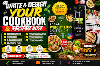 write recipe for cookbook, cookbook cover for KDP recipe cookbook book
