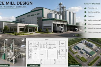 design a professional rice mill and processing plant