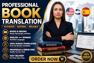 professionally translate your book, ebook, or novel from english to spanish
