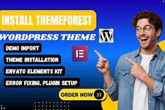 install and customize themeforest themes, envato element with full demo import