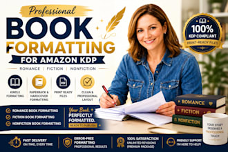 format romance book, friction book formatting and nonfiction book for amazon kdp