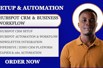 setup hubspot CRM, hubspot automation, hubspot email design, pipeline setup