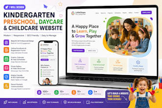 build kindergarten website preschool daycare website or childcare fun website