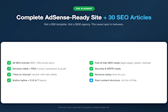 build a complete adsense ready wordpress site with 30 SEO articles