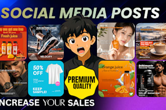 design custom social media posts for instagram, facebook
