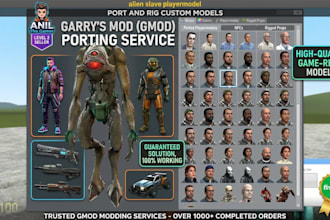 port and rig custom models for garrys mod gmod as player models, npcs, props