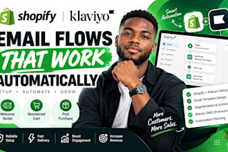setup klaviyo email marketing flows for shopify ecommerce as klaviyo flow expert