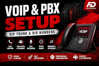 setup voip or pbx system with sip trunk and did numbers