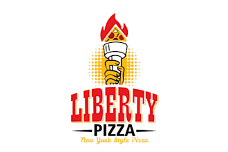 design food truck logo with new york style pizza shop