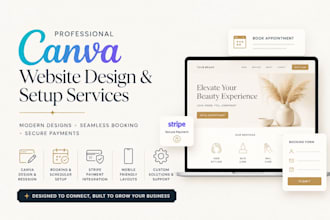 do canva website stripe payment booking system appointment scheduler salon spa