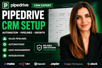 setup pipedrive CRM, sales pipeline, automation and lead management