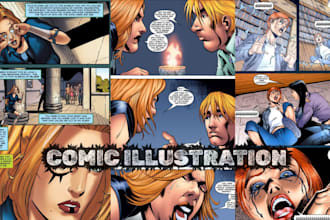 draw comic book cover nsfw comic book illustration graphic novel as comic artist