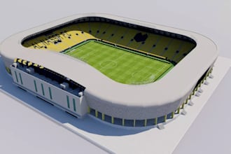 design 3d stadium, gaming arena, sports complex and realistic rendering
