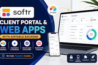 build custom softr client portal airtable CRM workflow automation
