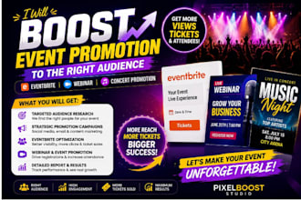 boost event promotion to right audience, eventbrite, webinar, concert promotion