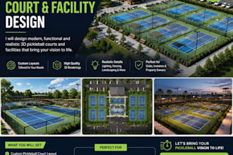 design your 3d pickleball courts and facility