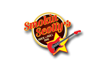 design rock roll barbecue restaurant logo with music brand