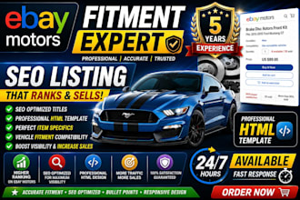create SEO optimized ebay motors auto parts listings with fitment compatibility