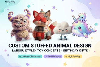 plushie plush stuffed animal toy design birthday gift labubu character design