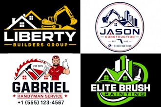 do handyman, construction, roofing, painting, home repair, remodeling logo
