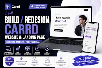 build a minimal professional mordern carrd website, redesign carrd landing page