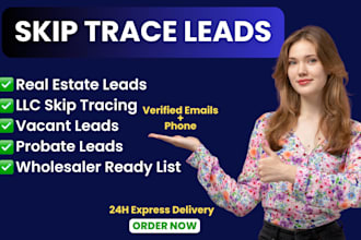 do real estate and llc skip tracing with vacant and probate leads