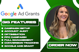 manage google ads grant adwords ppc campaign setup optimization for non profit