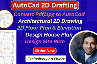 draw 2d floor plan,2d drawing,pdf to cad, house plan,2d plan