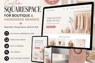 design a squarespace website for boutique and handmade brands