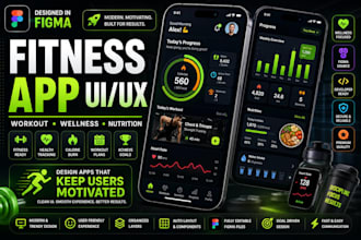 design fitness app workout wellness mobile app UI UX design in figma