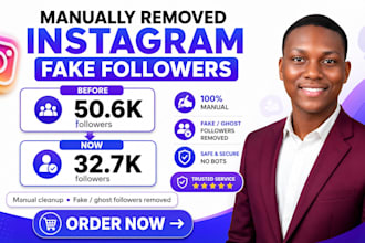 manually unfollow instagram followings and remove fake ghost followers