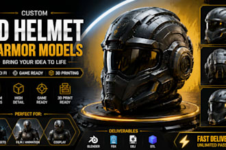 create custom 3d helmet sci fi helmet and armor models