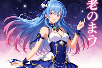 draw anime illustration, vtuber art, visual novel, wallpaper and book cover