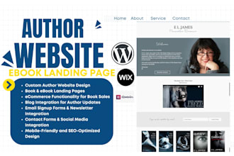 design author website, book author website, ebook website, ebook landing page