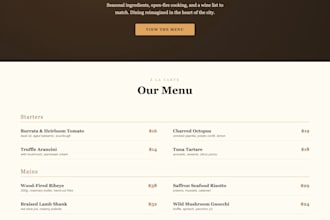 design a modern restaurant menu for your business