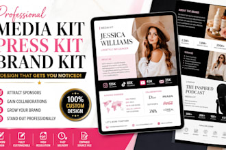 design a professional media kit, press kit, brand kit, influencer media kit