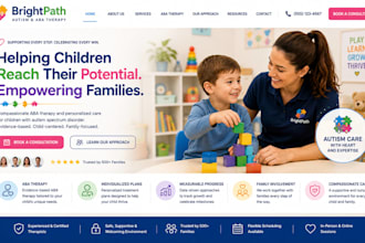 design wix autism spectrum website aba therapy pediatric therapy clinic website